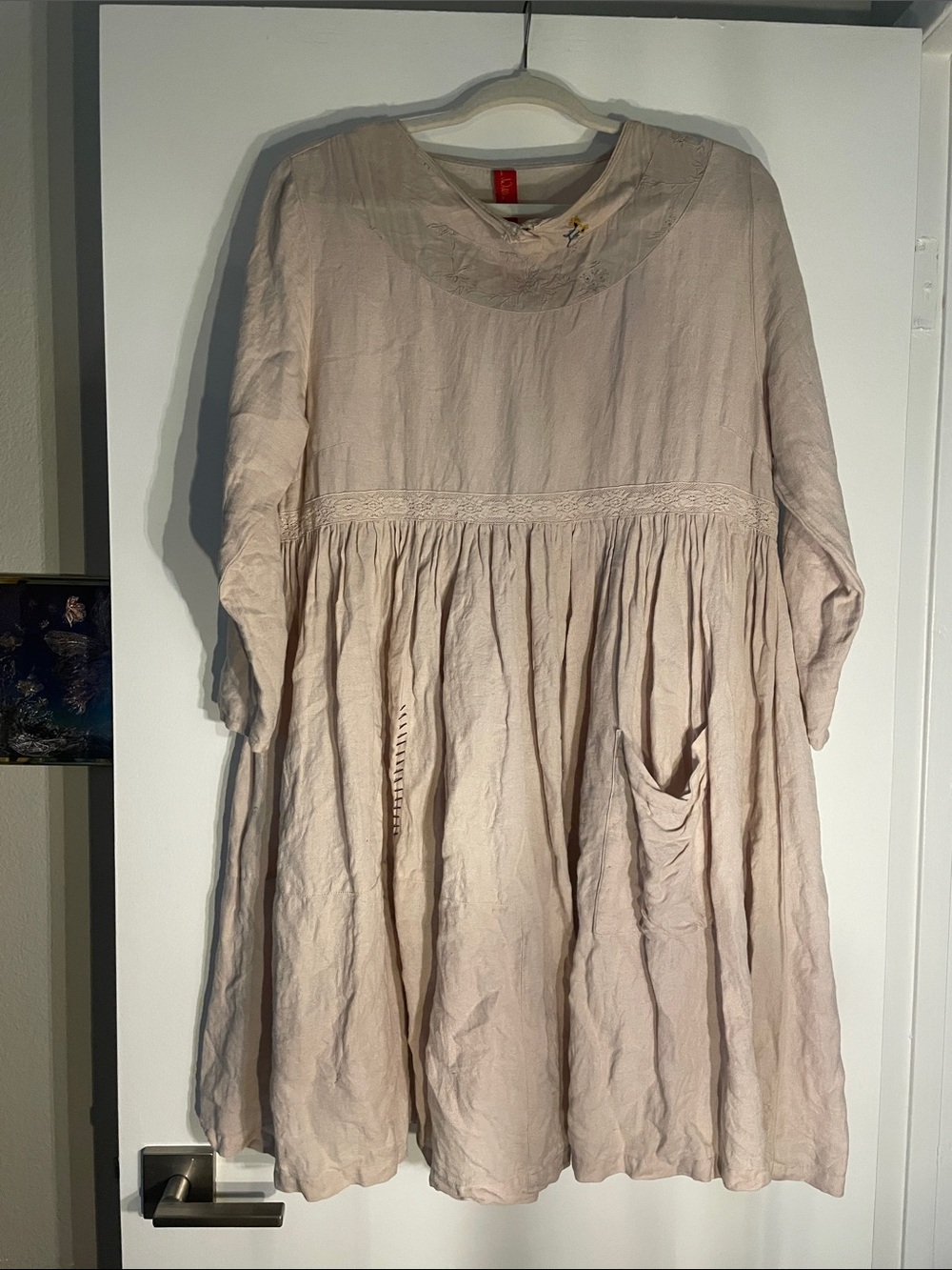 Ewa i walla pinky beige loose fitting mini dress size S